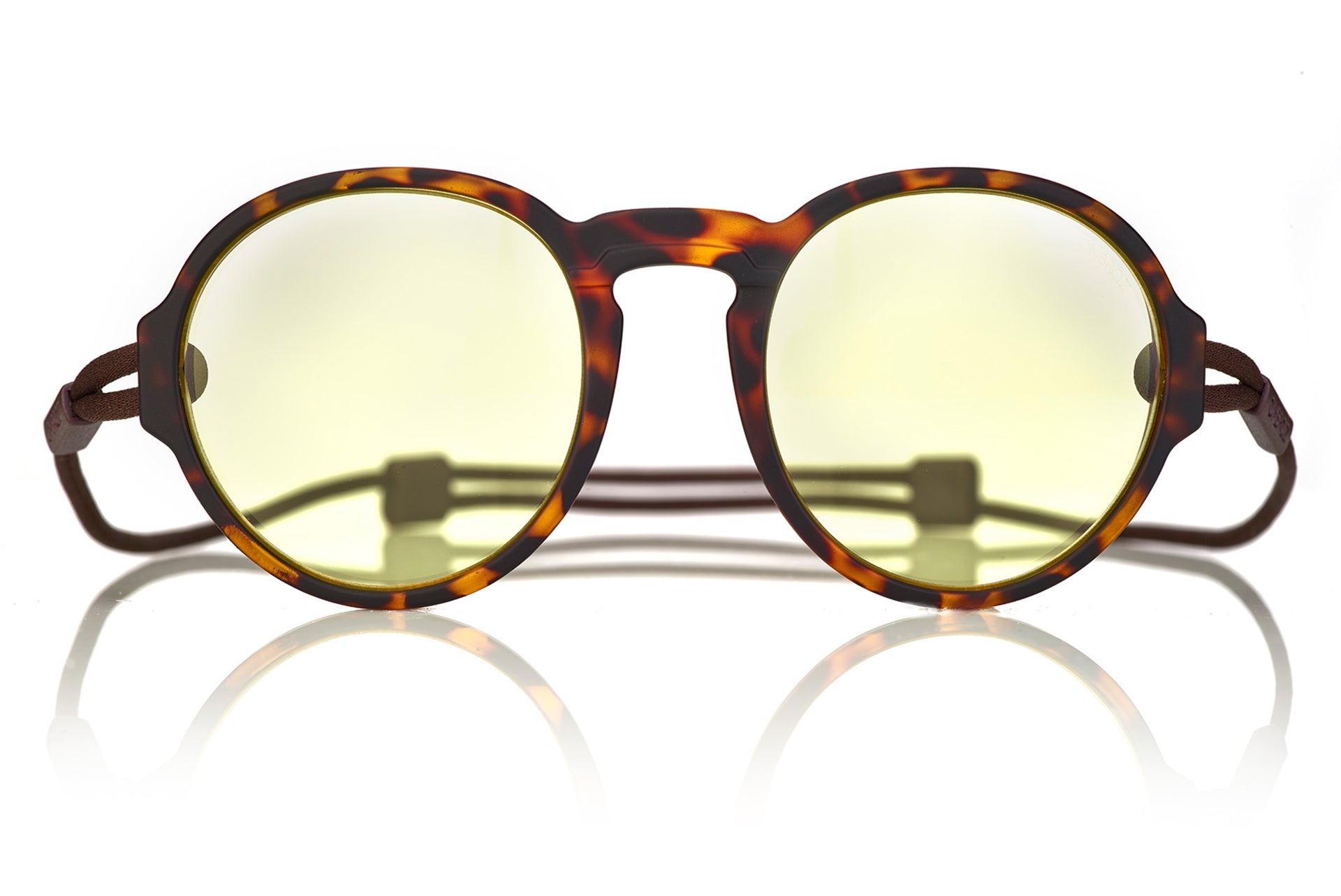 viale_tortoise_blocker Close up of Ombraz armless string sunglasses