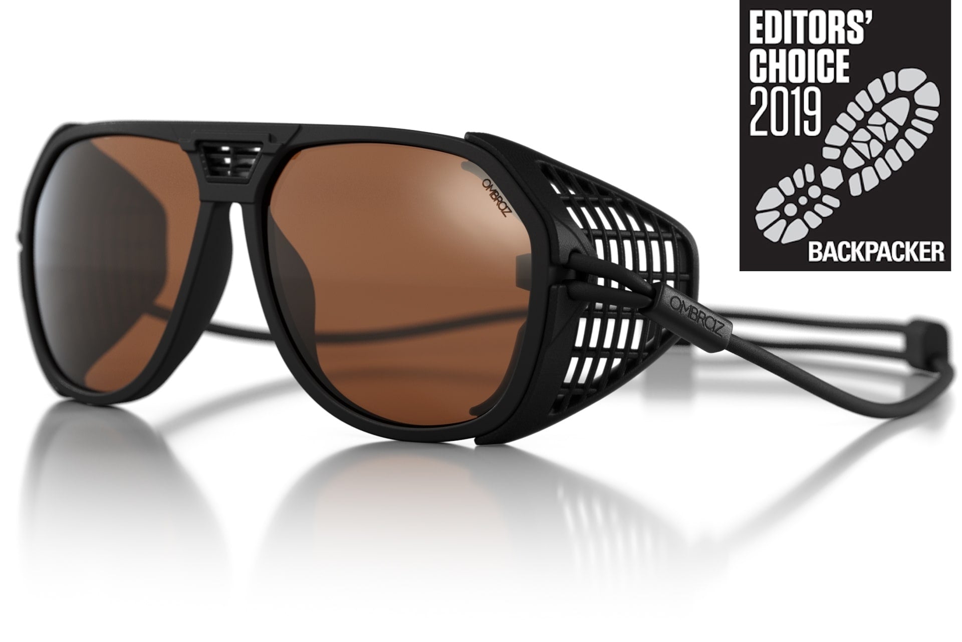 classic_charcoal_brown_shields Ombraz unisex charcoal brown classic armless rope sunglasses with visors