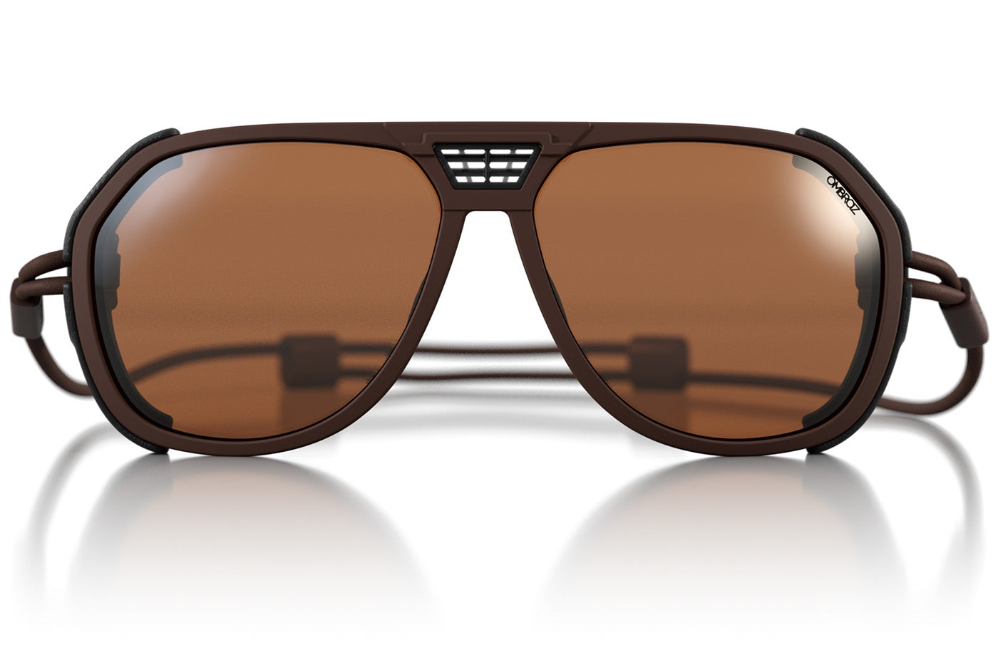 classic_mattebrown_brown_shields Ombraz unisex matte brown classic armless rope sunglasses with visors