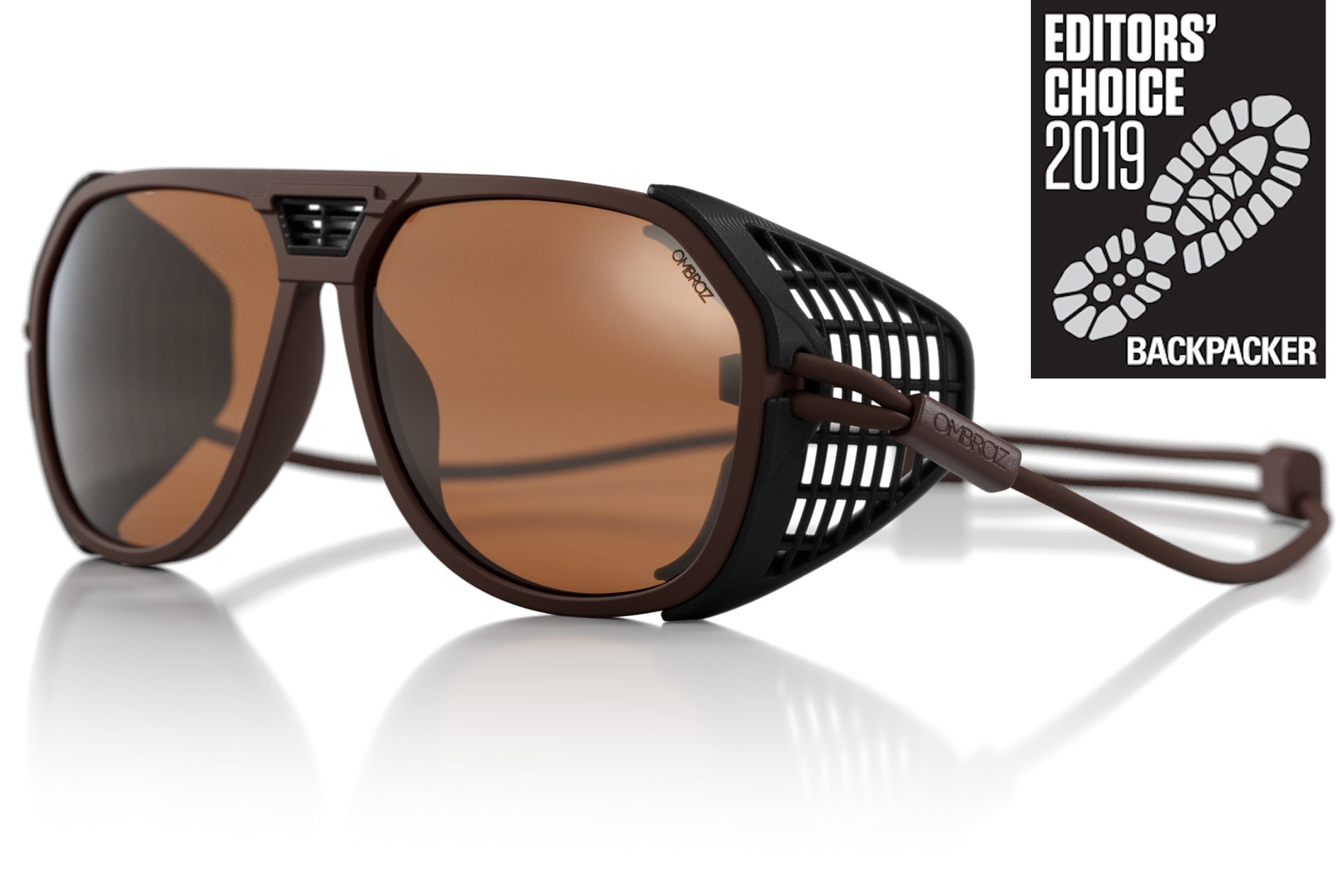 classic_mattebrown_brown_shields Ombraz unisex matte brown classic armless rope sunglasses with visors