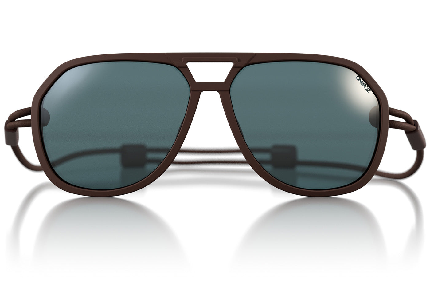 classic_mattebrown_grey Ombraz unisex brown grey classic armless sunglasses with cord