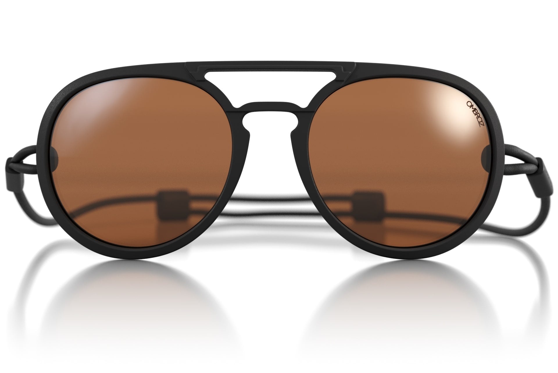 dolomite_charcoal_brown Ombraz unisex dolomite armless sunglasses with strap, gear of the year award