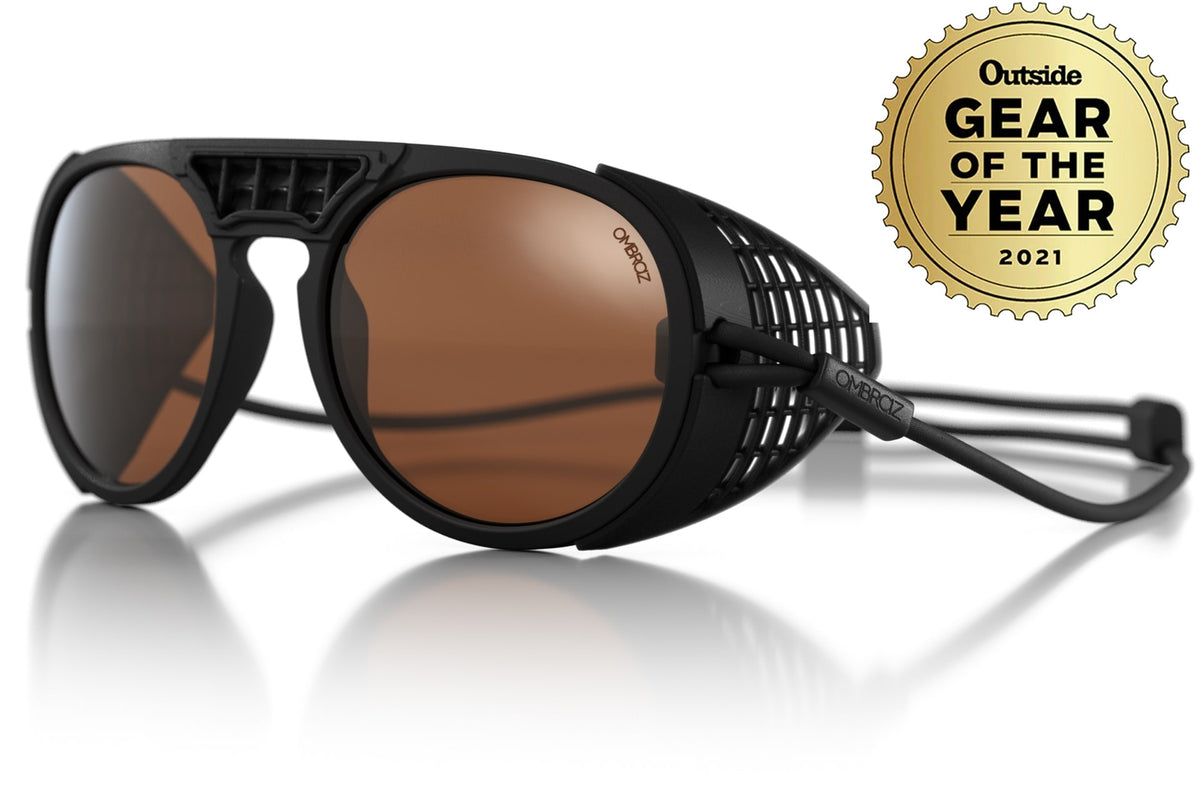 dolomite_charcoal_brown_shields Ombraz unisex charcoal brown Dolomite armless strap sunglasses