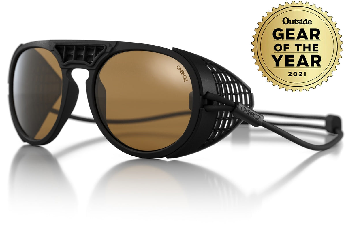 dolomite_charcoal_yellow_shields Ombraz unisex charcoal yellow Dolomite armless strap sunglasses with visors
