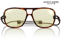 leggero_tortoise_blocker Close up of Ombraz leggero armless sunglasses with cord