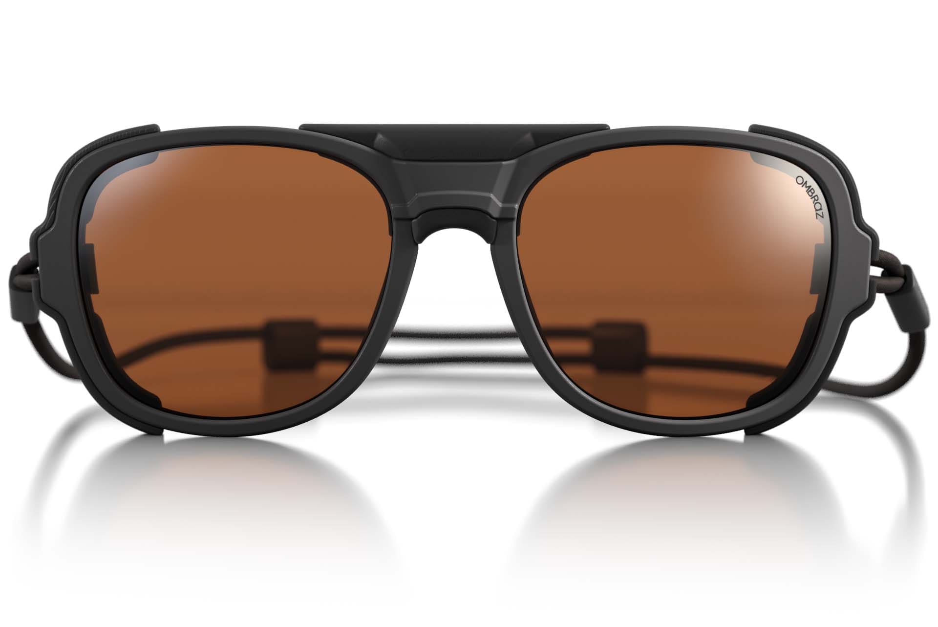 teton_charcoal_brown_shields Ombraz unisex charcoal brown Teton armless rope sunglasses