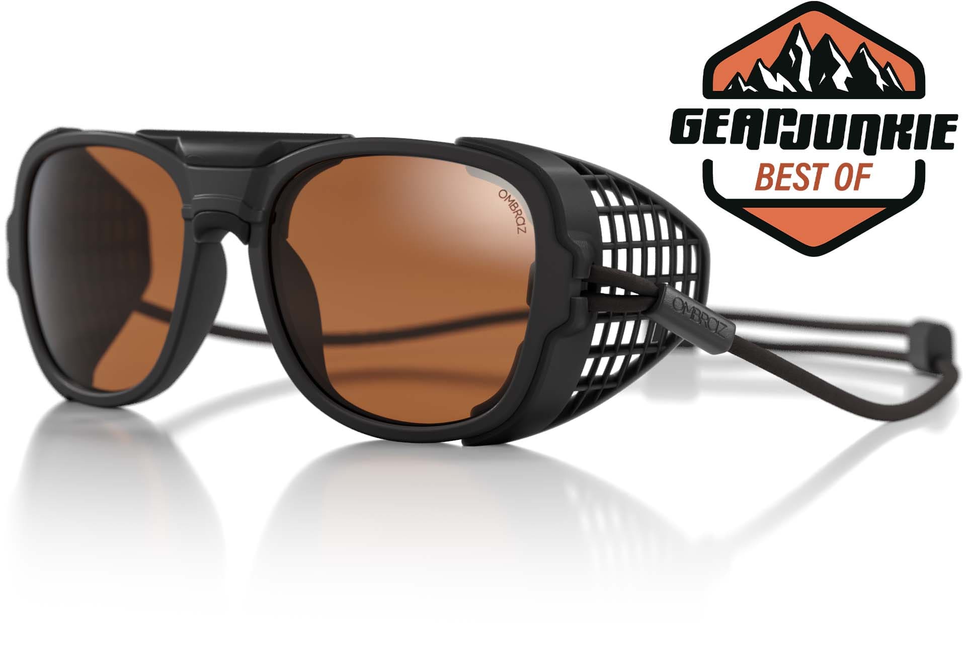 teton_charcoal_brown_shields Ombraz unisex charcoal brown Teton armless string sunglasses