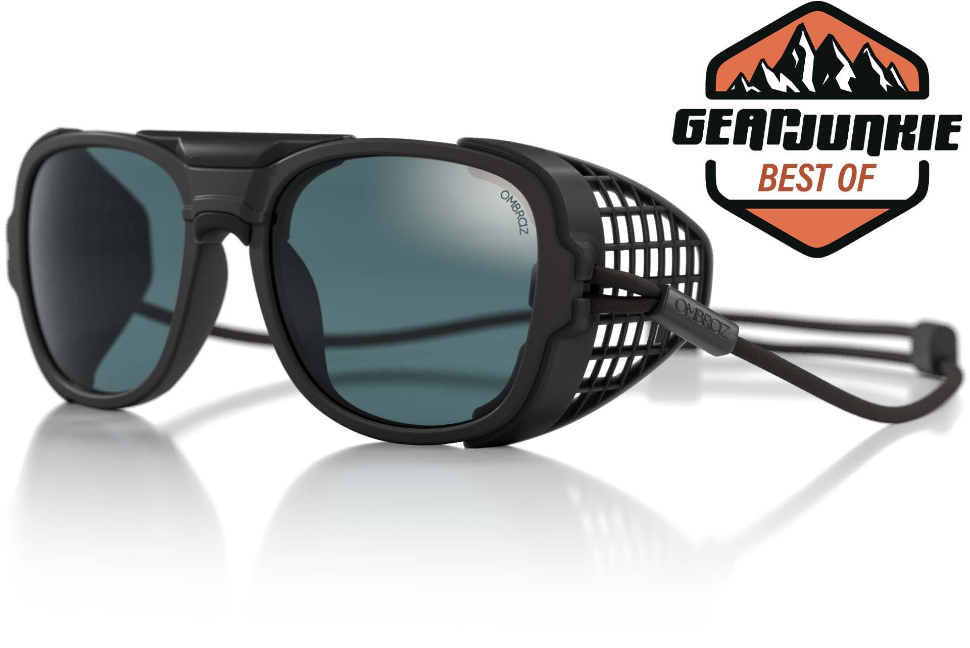 teton_charcoal_grey_shields Ombraz unisex charcoal grey Teton armless strap sunglasses