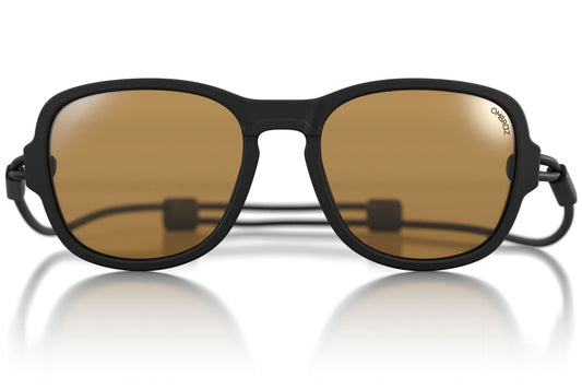 teton_charcoal_yellow Close up of Ombraz teton armless string sunglasses