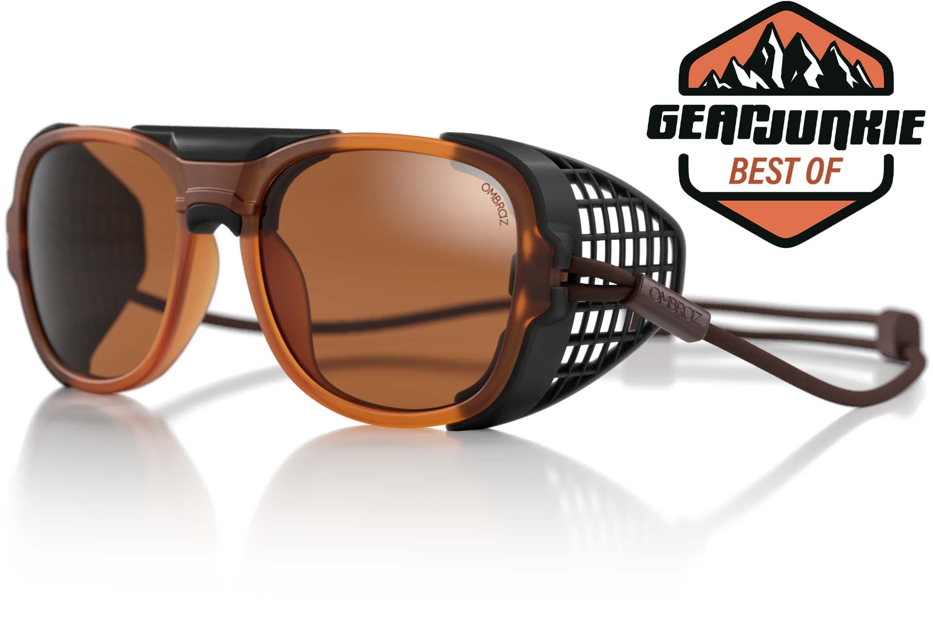 teton_honey_brown_shields Ombraz unisex honey brown Teton armless string sunglasses