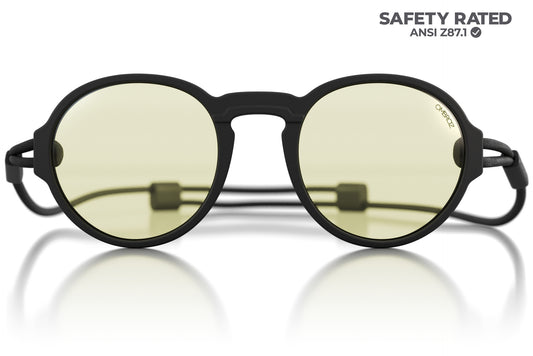 viale_charcoal_blocker Close up of Ombraz viale armless rope sunglasses