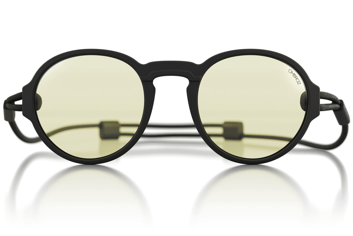 viale_charcoal_blocker Close up of Ombraz viale armless rope sunglasses