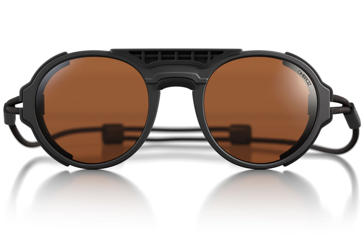 viale_charcoal_brown_shields Ombraz unisex charcoal brown classic armless rope sunglasses with visors