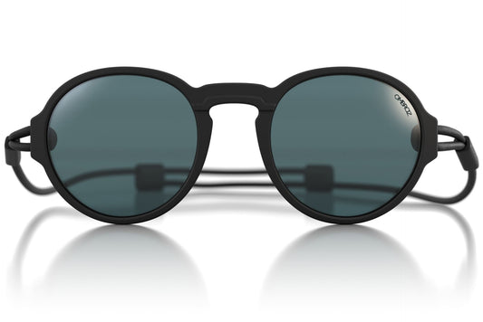 viale_charcoal_grey Close up of Ombraz charcoal grey viale armless rope sunglasses