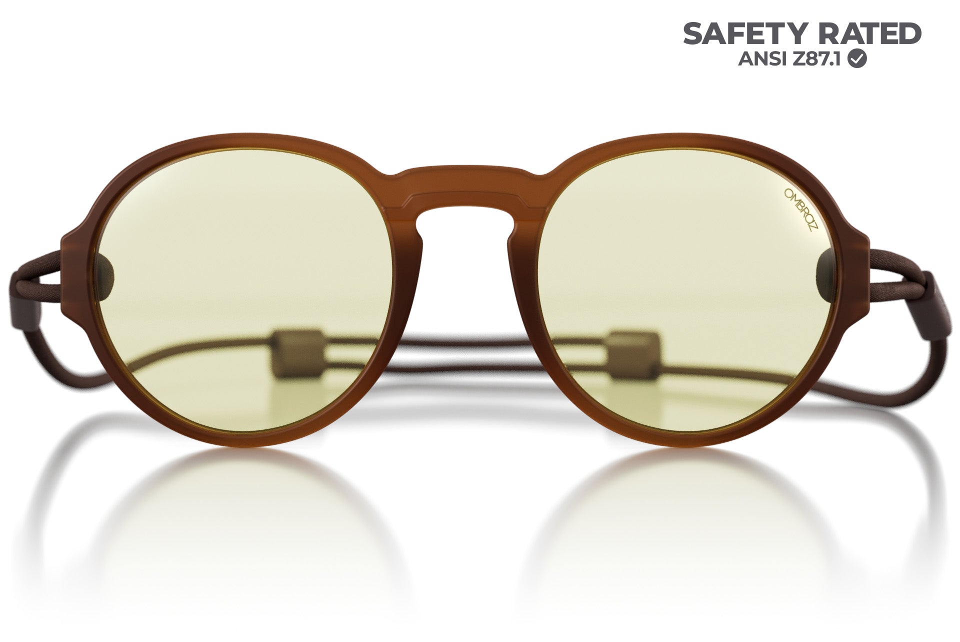 viale_dusk_blocker Close up of Ombraz viale armless strap sunglasses