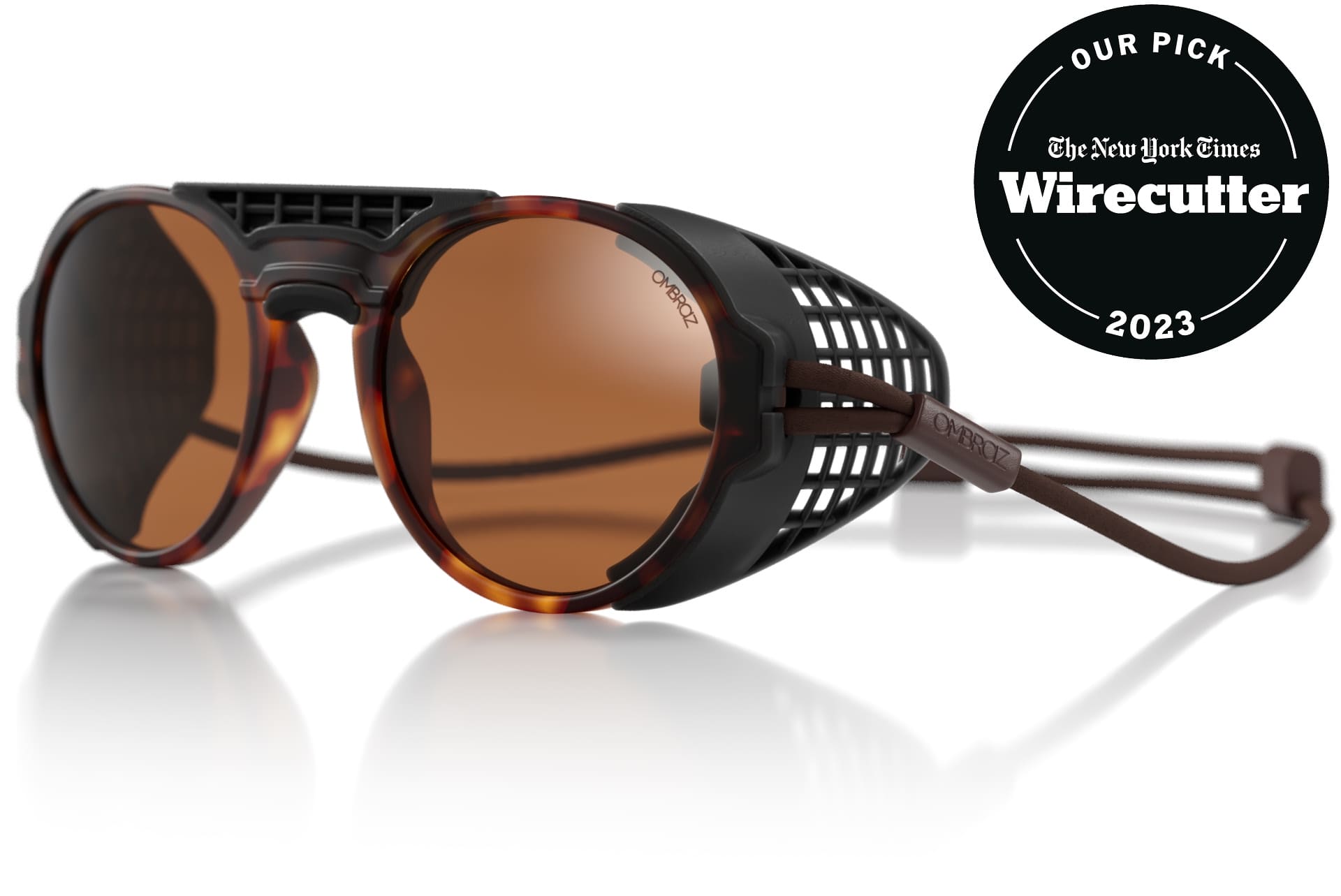 viale_tortoise_brown_shields Ombraz unisex tortoise brown Viale armless string sunglasses with visors