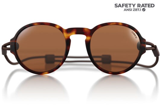 viale_tortoise_brown Close up of Ombraz viale sunglasses without arms