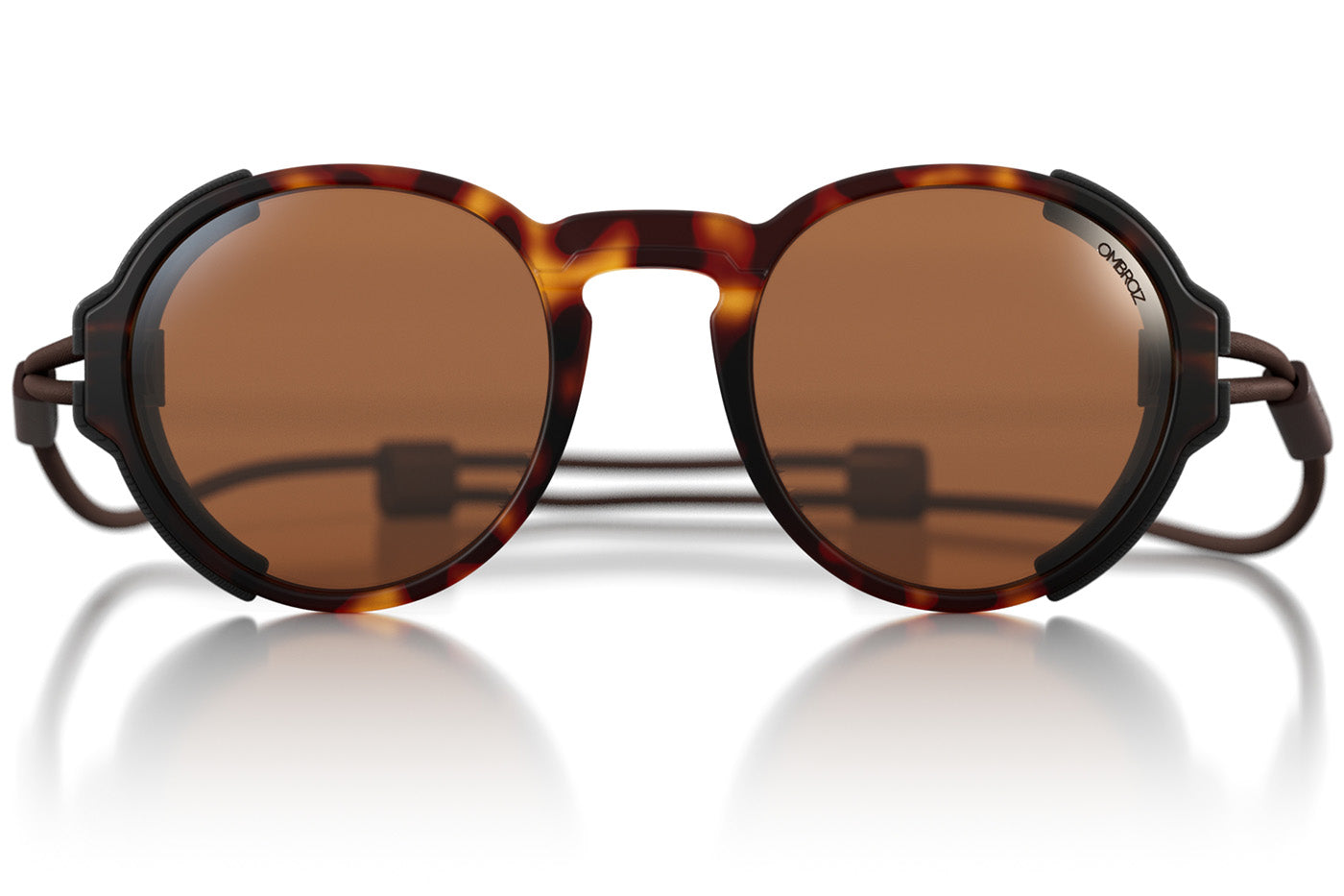 viale_tortoise_brown_shields Ombraz unisex tortoise brown Viale armless strap sunglasses with visors