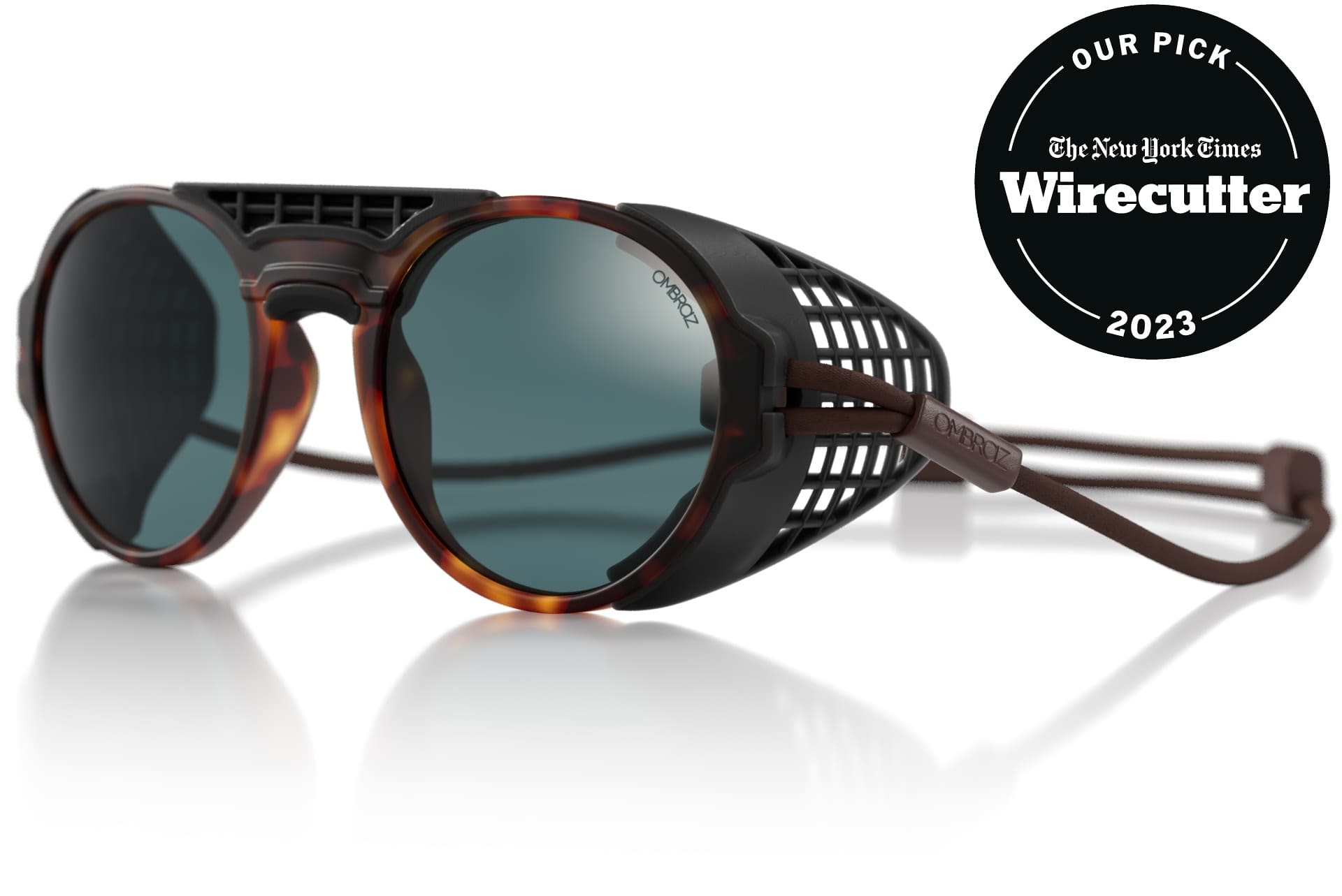 viale_tortoise_grey_shields Ombraz unisex tortoise grey Viale armless string sunglasses with visors