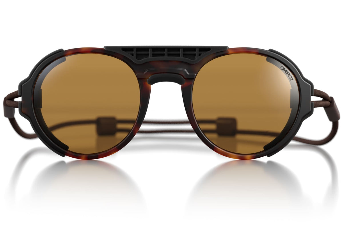 viale_tortoise_yellow_shields Ombraz unisex tortoise yellow Viale armless string sunglasses with visors