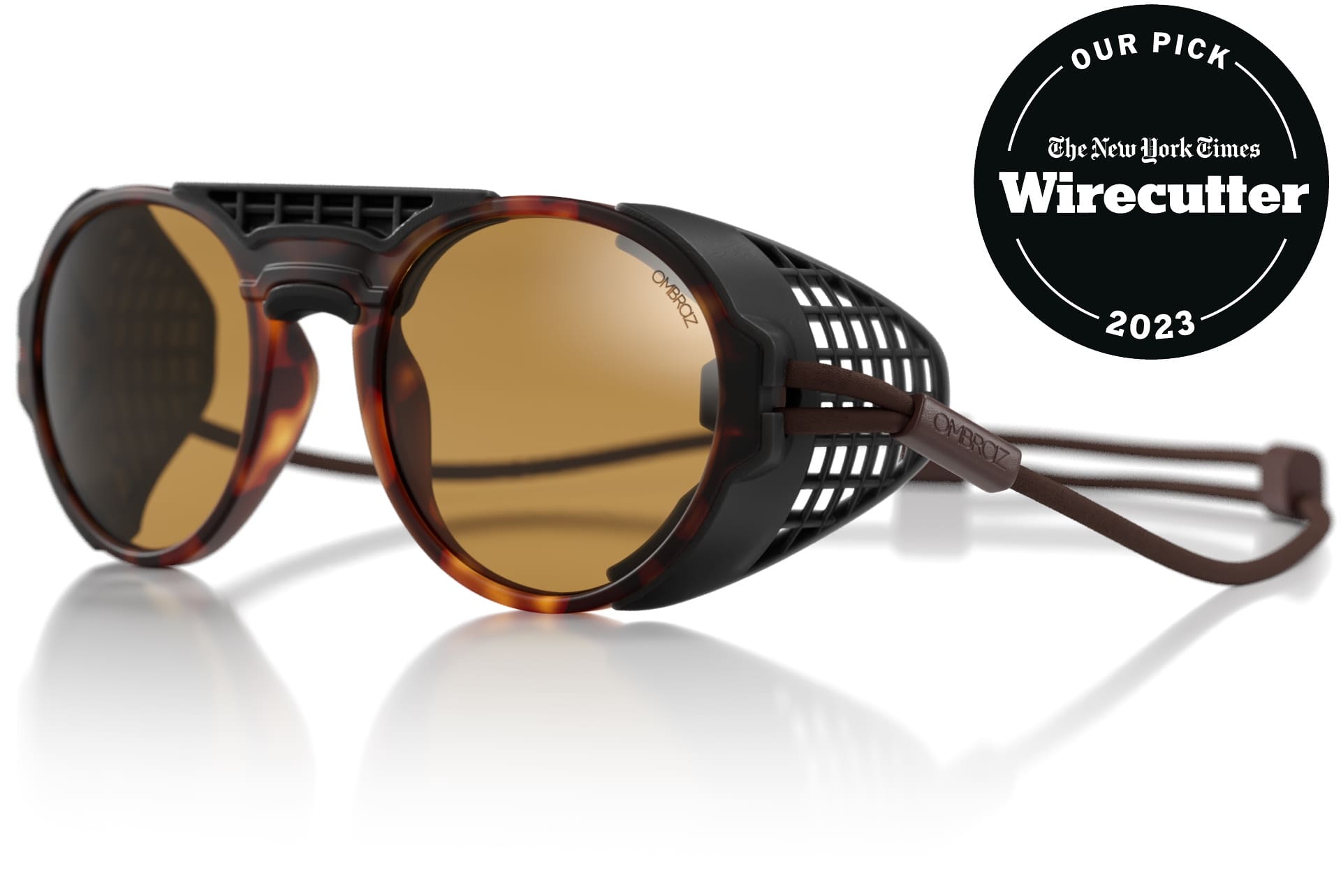 viale_tortoise_yellow_shields Ombraz unisex tortoise yellow Viale armless strap sunglasses with visors