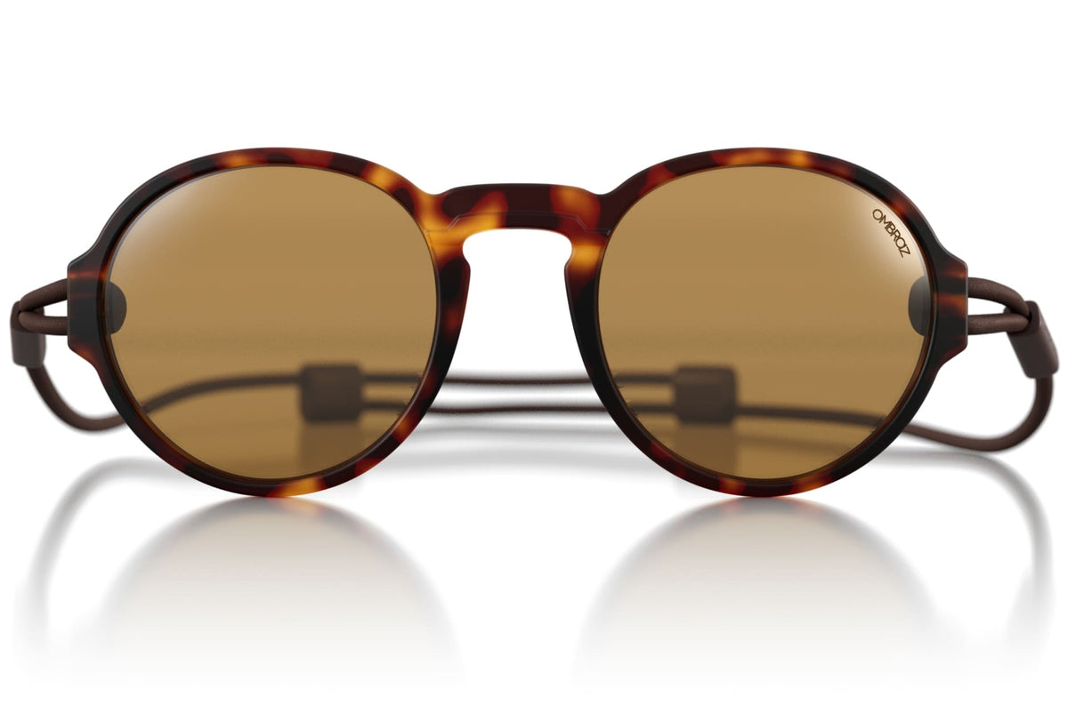 viale_tortoise_yellow Close up of Ombraz armless string sunglasses