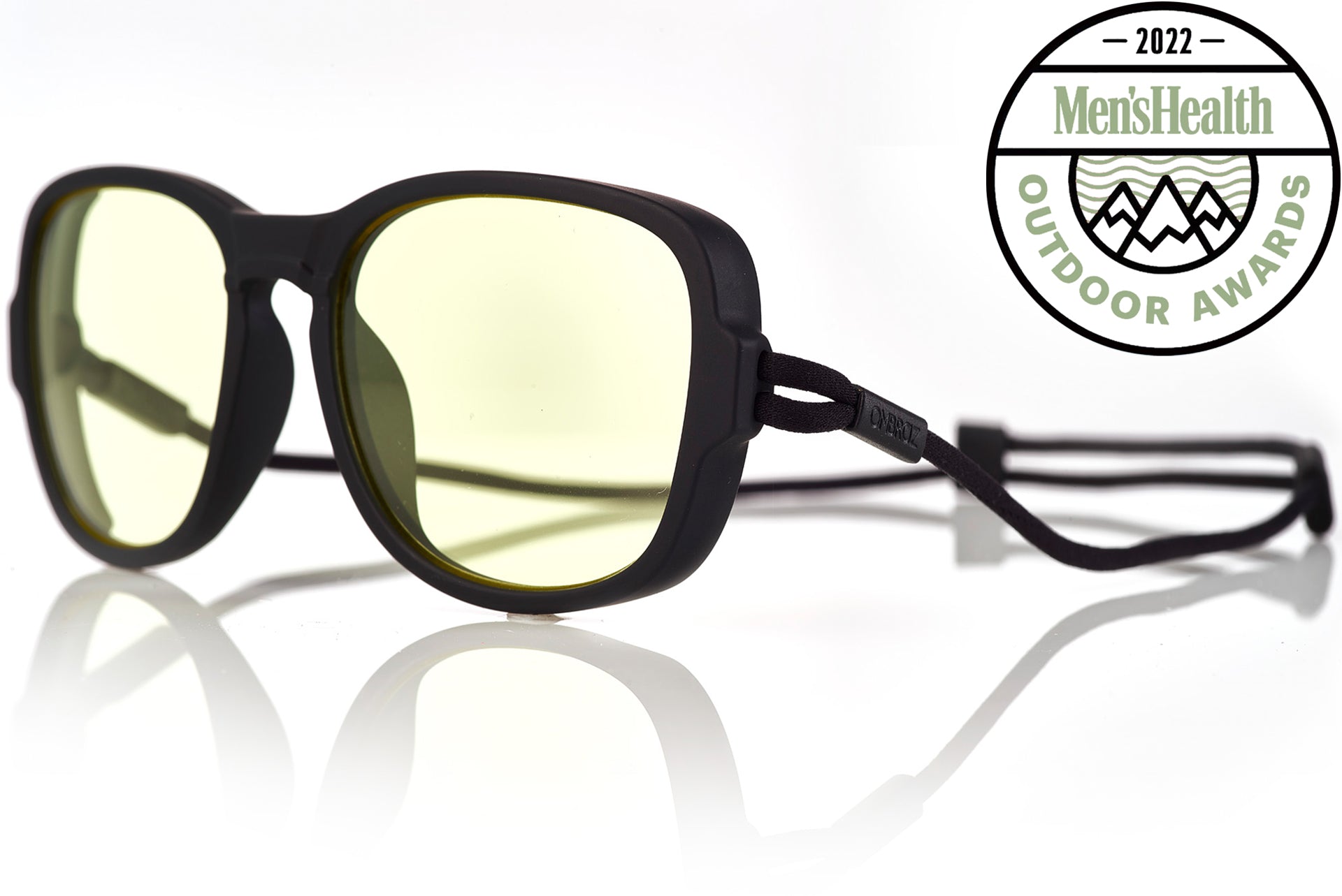 Side angle of Ombraz teton armless string sunglasses TETON_CHARCOAL_BLOCKER