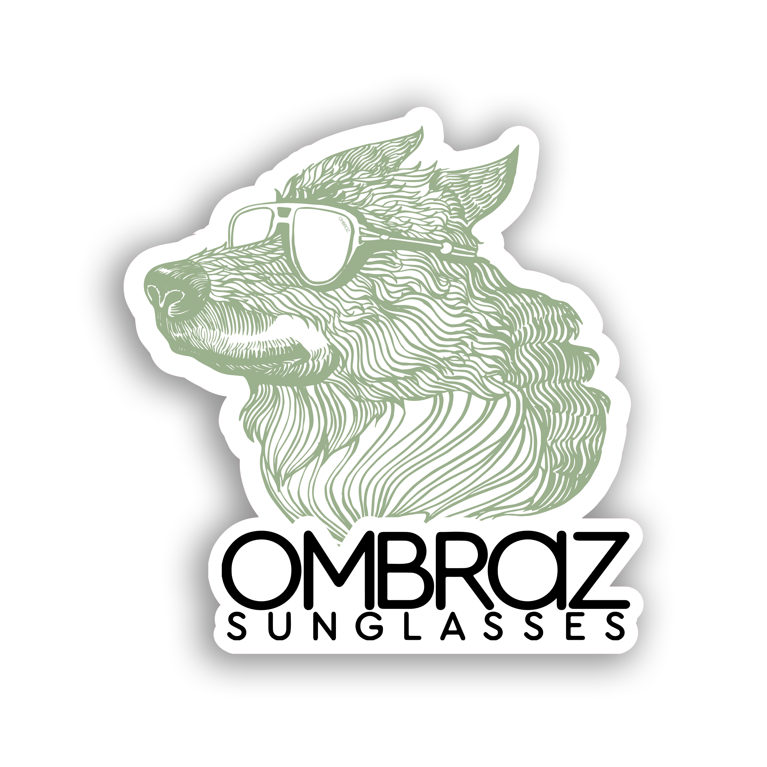 Ombraz Green Wolfy Boi sticker