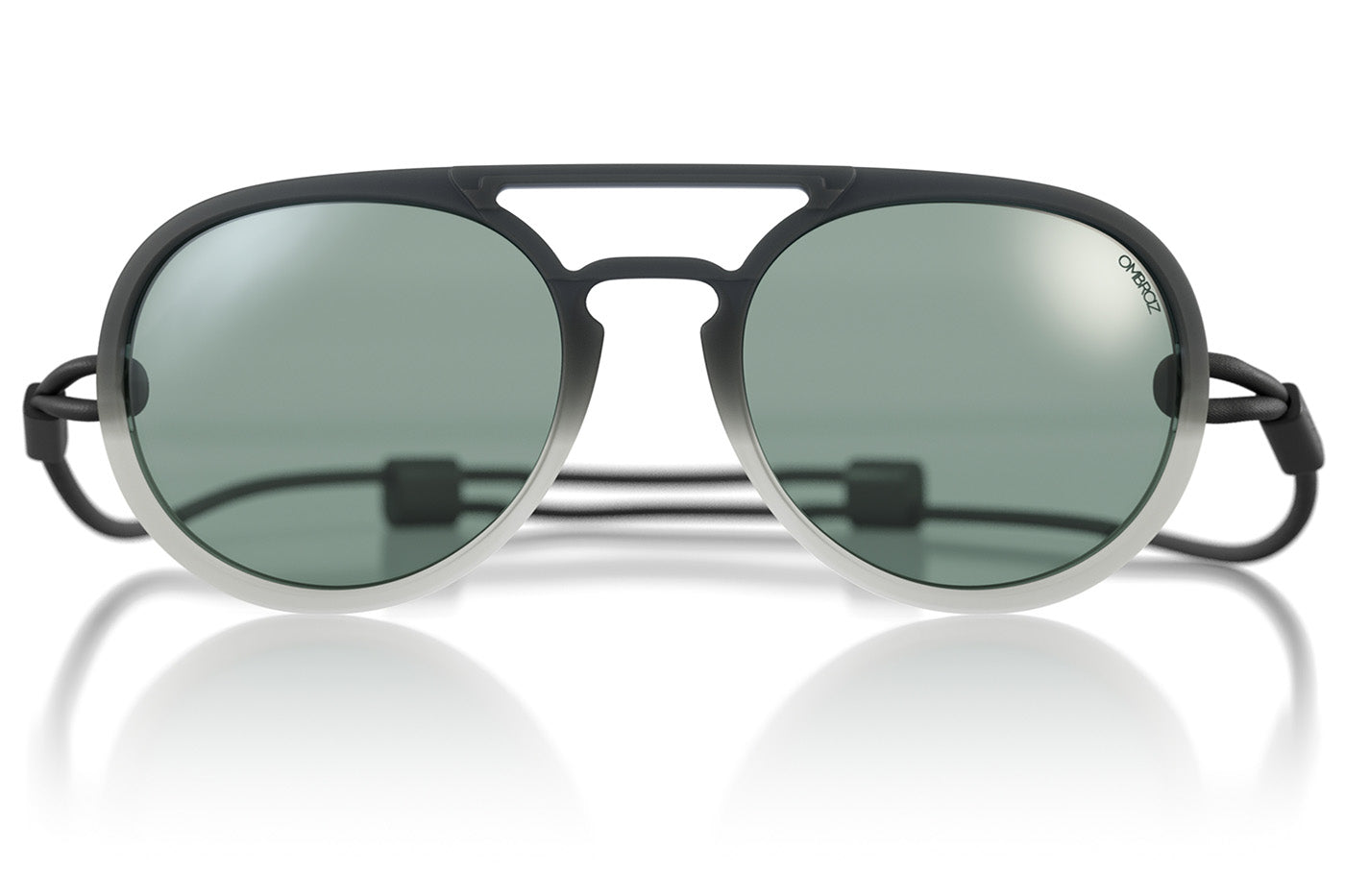 black_ice_silver_mirror Ombraz unisex limited edition Black ice armless string sunglasses