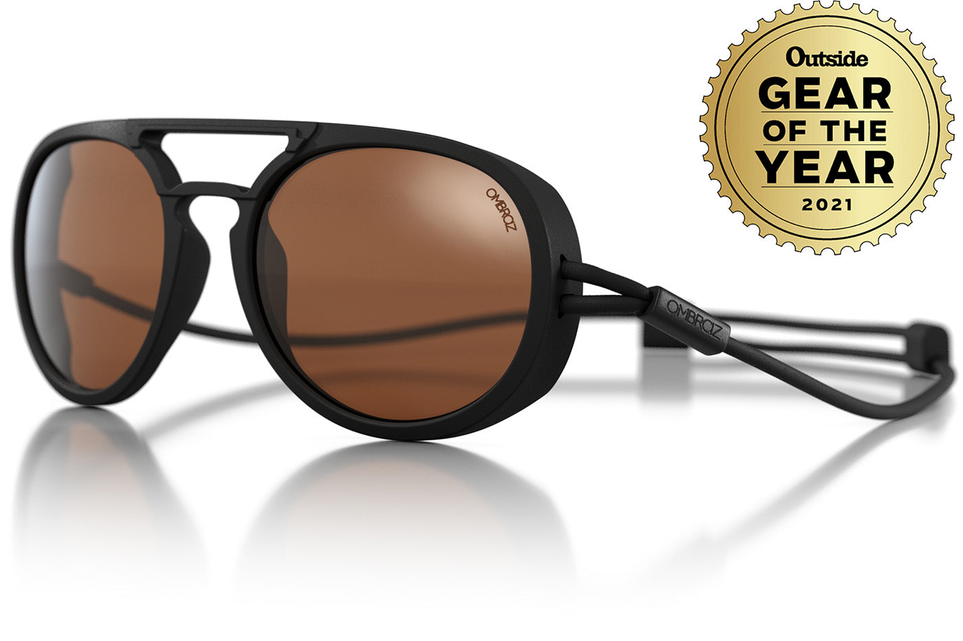 dolomite_charcoal_brown Ombraz unisex dolomite armless sunglasses with strap, gear of the year award