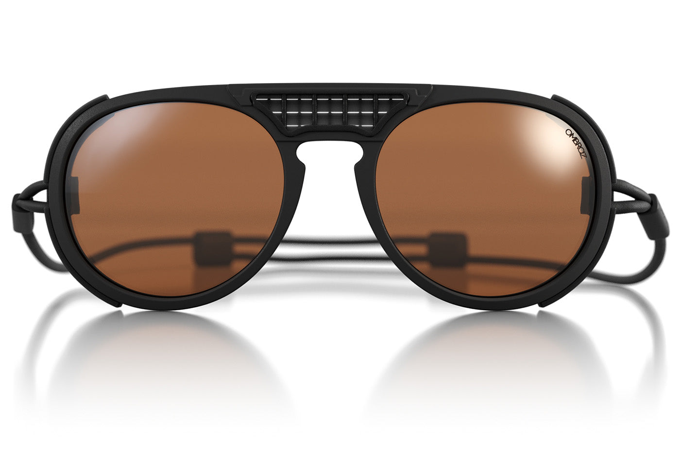 dolomite_charcoal_brown_shields Ombraz unisex charcoal brown Dolomite armless string sunglasses