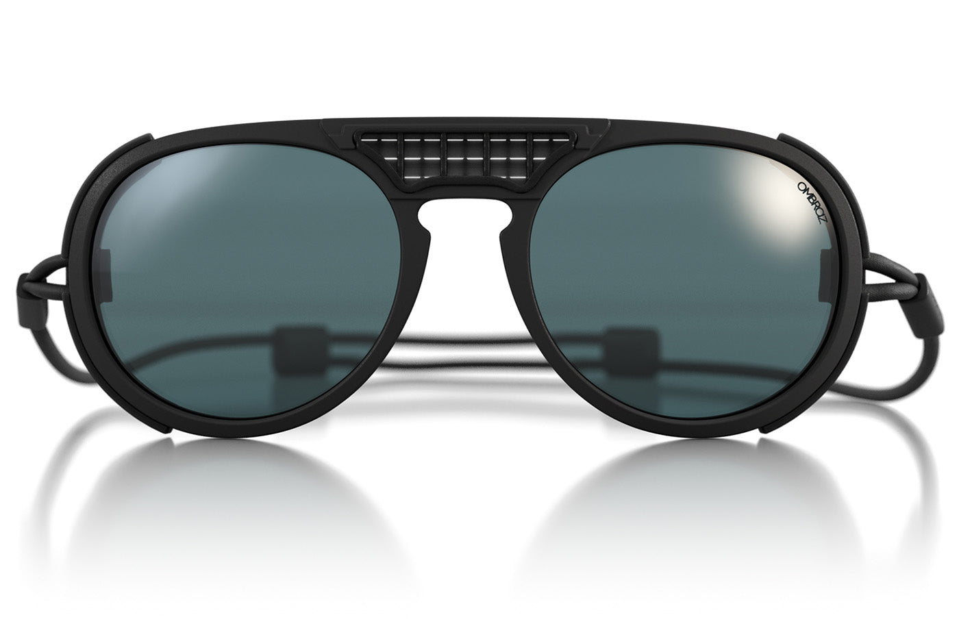 dolomite_charcoal_grey_shields Ombraz unisex charcoal grey Dolomite armless rope sunglasses with visors