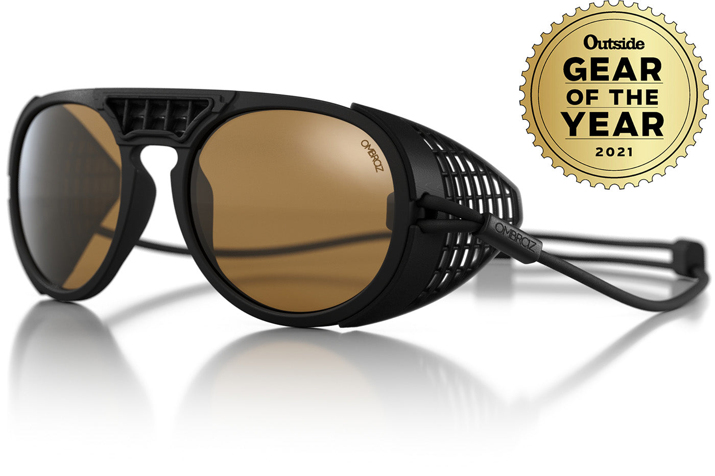 dolomite_charcoal_yellow_shields Ombraz unisex charcoal yellow Dolomite armless strap sunglasses with visors