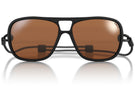 leggero_charcoal_brown Side shot of Ombraz leggero charcoal brown unisex armless sunglasses with strap