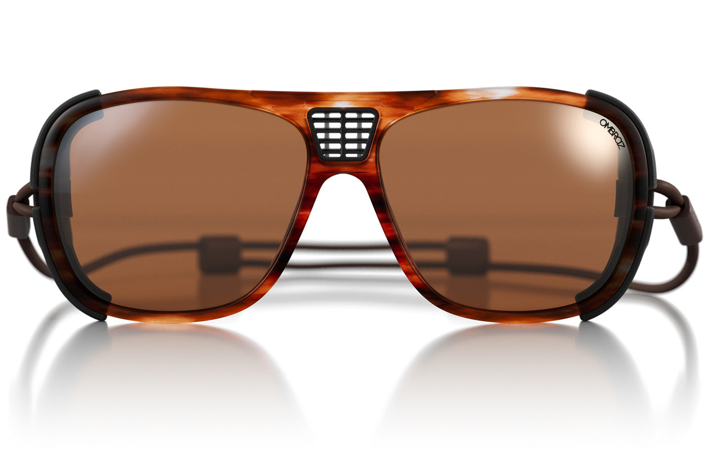 Ember_brown_shields Ombraz unisex ember brown leggero armless rope sunglasses with visors