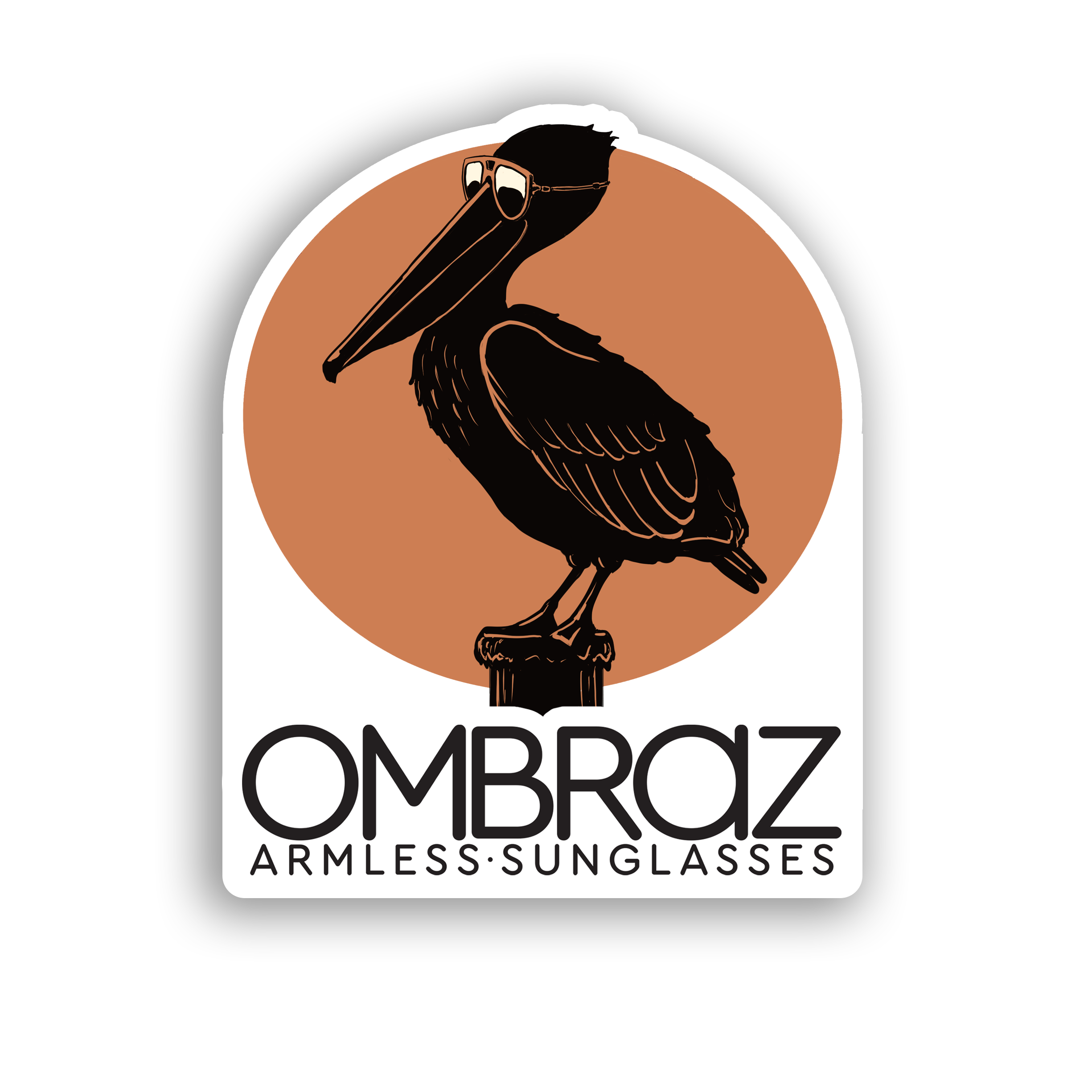 Ombraz armless rope sunglasses Pelican sticker