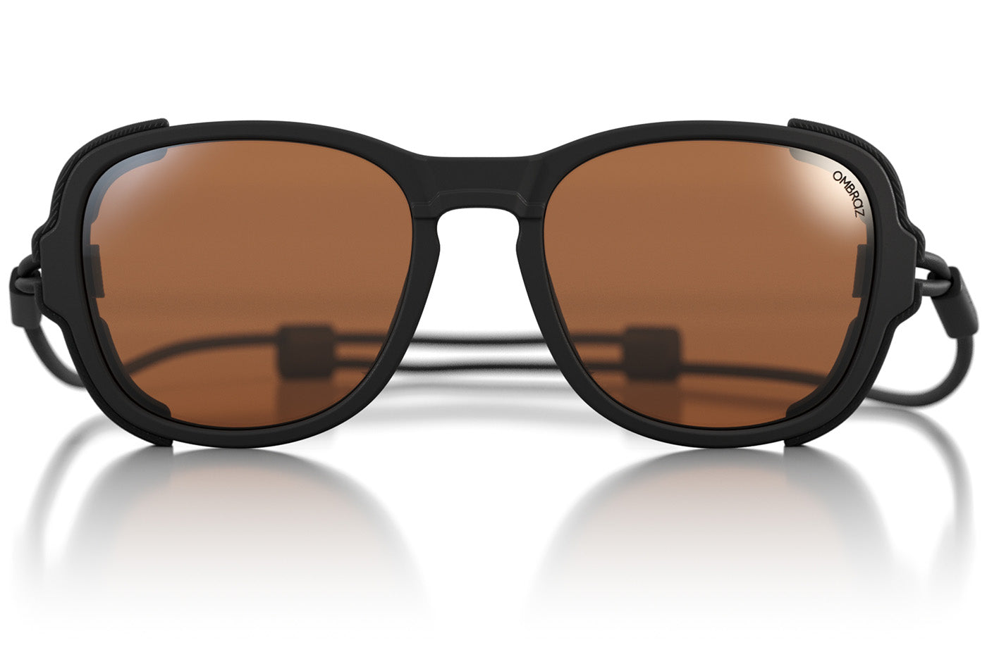 teton_charcoal_brown_shields Ombraz unisex charcoal brown Teton armless rope sunglasses