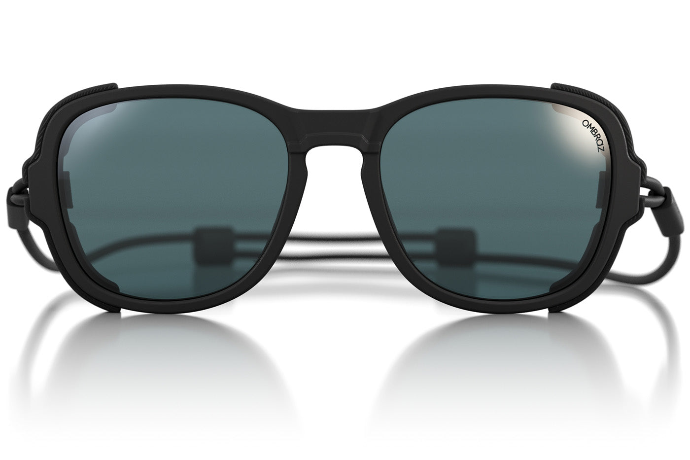 teton_charcoal_grey_shields Ombraz unisex charcoal grey Teton armless string sunglasses