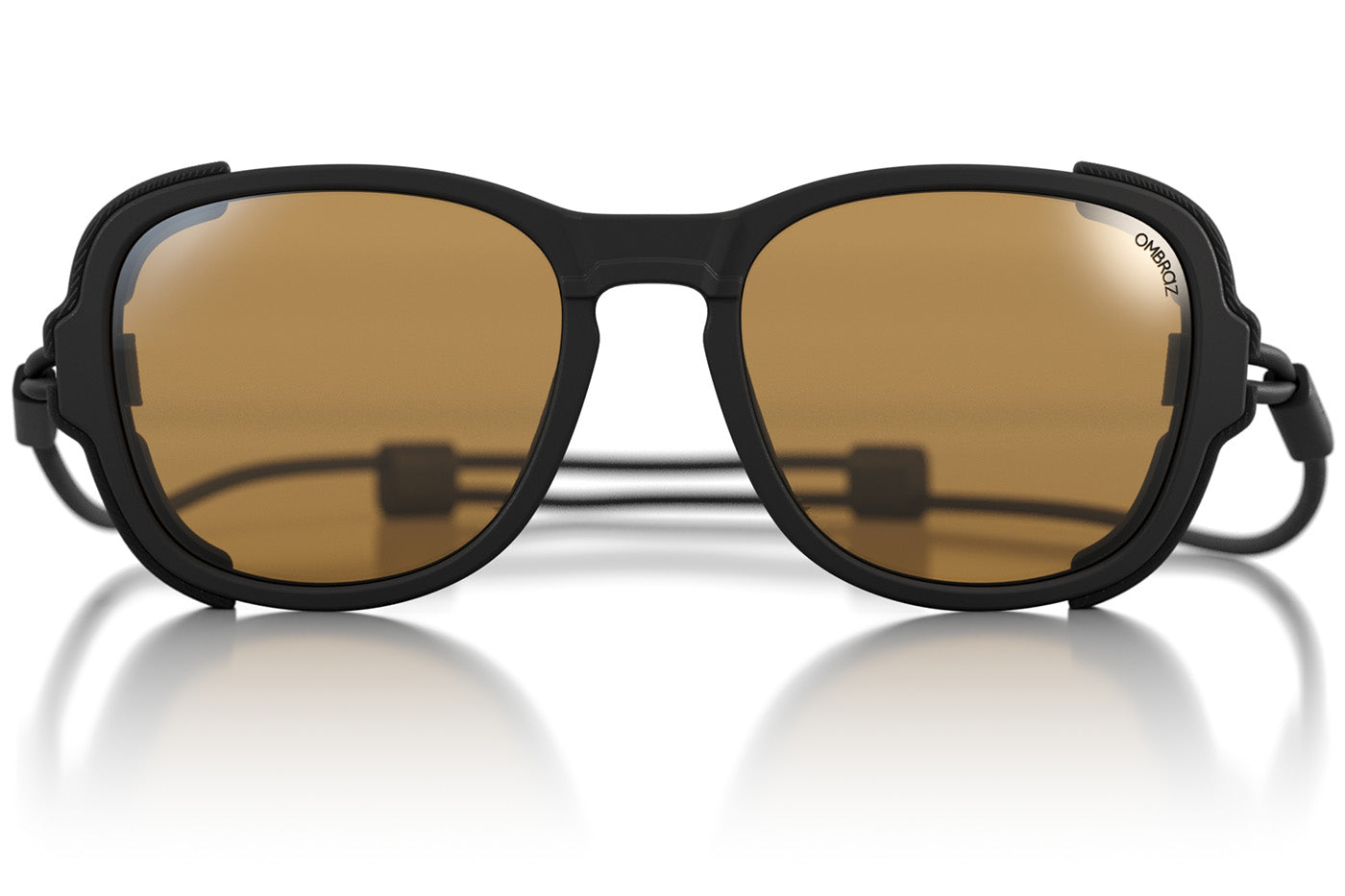 teton_charcoal_yellow_shields Ombraz unisex charcoal yellow Teton armless string sunglasses