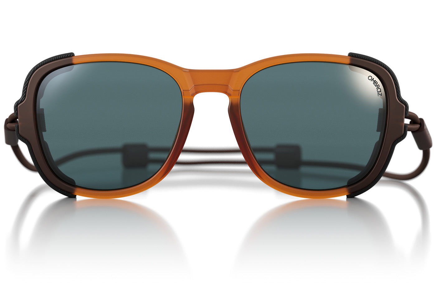 teton_honey_grey_shields Ombraz unisex honey grey Teton armless string sunglasses