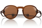 VIALE_DUSK_BROWN Close up of Ombraz viale armless rope sunglasses