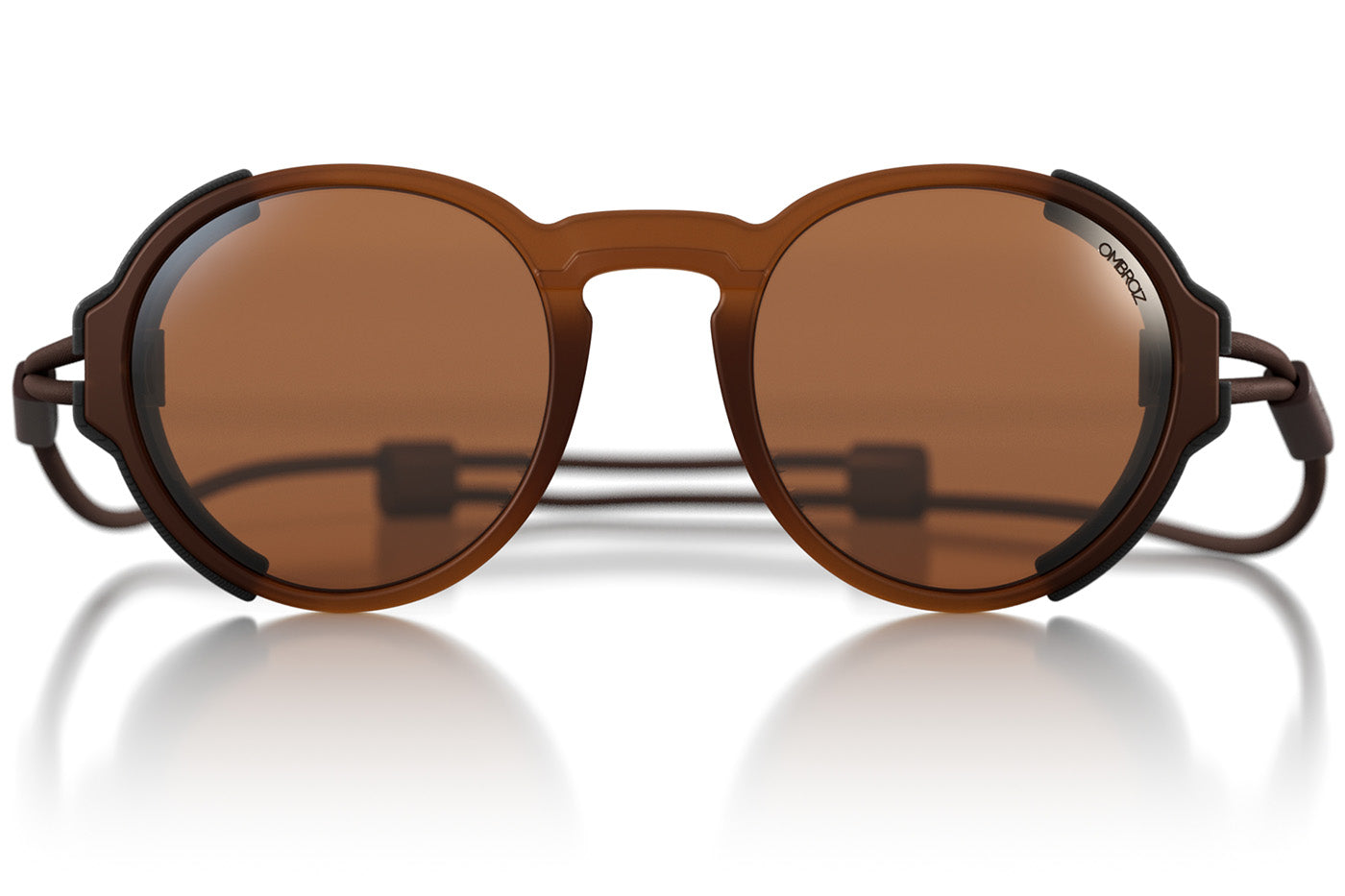 Dusk_brown_shields Ombraz unisex dusk brown Viale armless string sunglasses with visors