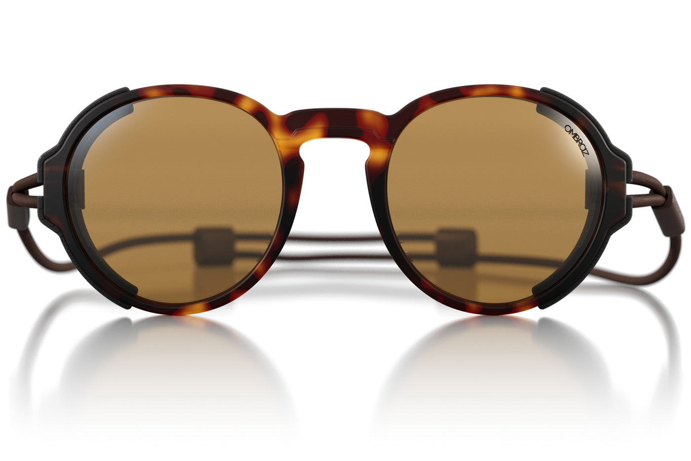 viale_tortoise_yellow_shields Ombraz unisex tortoise yellow Viale armless string sunglasses with visors